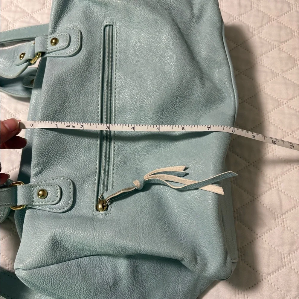 Steve Madden Light Blue/Mint Shoulder Bag Purse with Gold Hardware - Picture 12 of 16